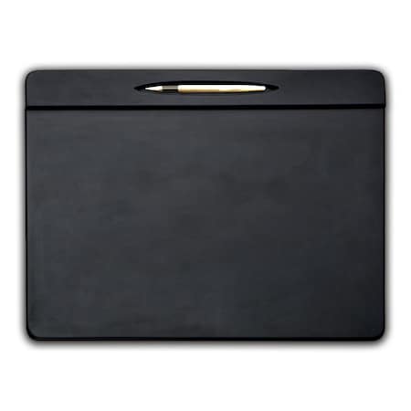 Dacasso Black Leather Conference Pad with Top-Rail Pen Well, 17 x 14 PR-1023